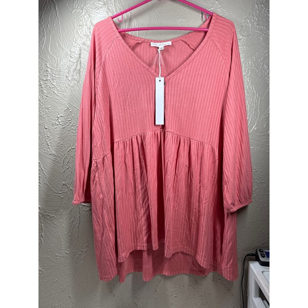 Jane + Delancey Boho Lagen Look Baby‎ Doll Top Shirt 3/4 Sleeve Tunic Size Large